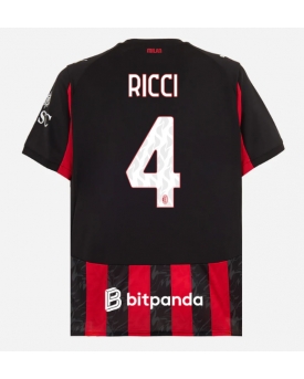 Billige Fotballdrakt AC Milan Samuele Ricci #4 Replika Hjemmedrakt 2025-26 Kortermet Billige Fotballdrakt AC Milan Samuele Ricci #4 Replika Hjemmedrakt 2025-26 Kortermet